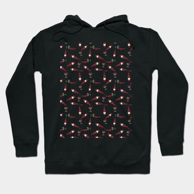 Red wine pattern Hoodie by Nosa rez